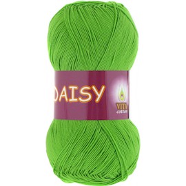 Пряжа Vita-cotton "Daisy" 4407 Молодая зелень 100% мерсеризованный хлопок 295 м 50 м